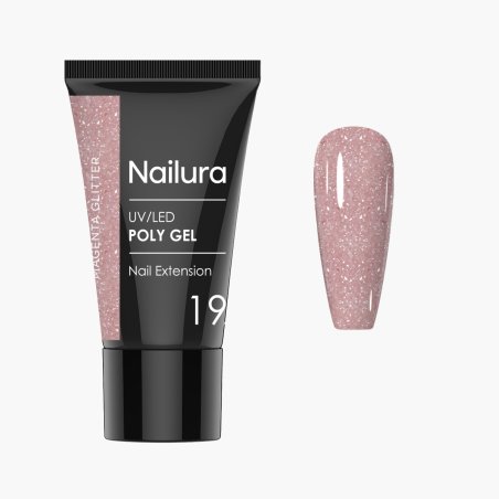 Nailura - Poly Gel 19 - Magenta Glitter - 30 ml