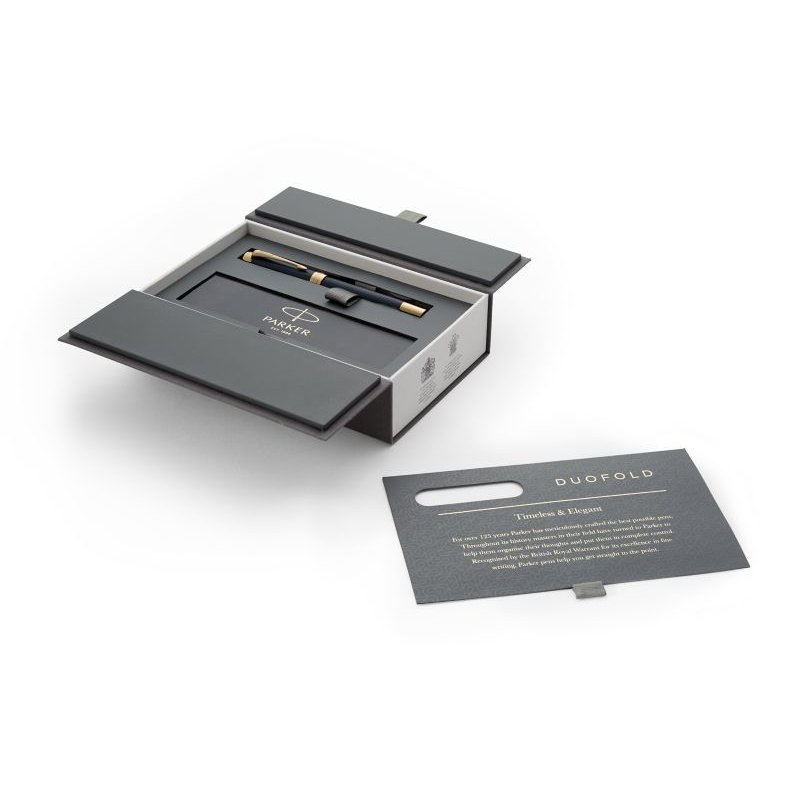 Parker - Duofold Centennial Fountain Pen - Prestige Blue Chevron - Fine Solid Gold Nib