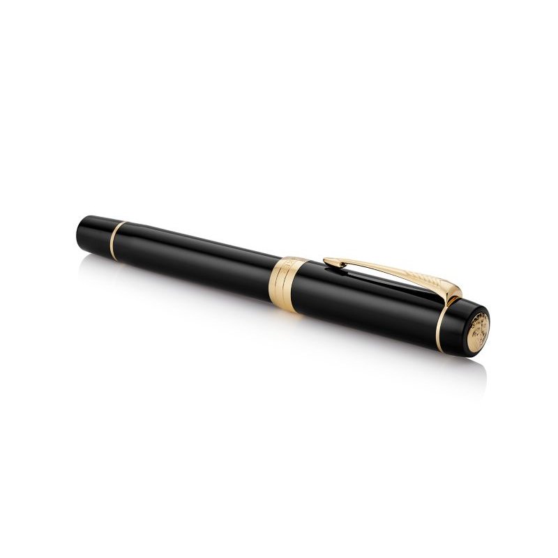 Parker - Duofold Centennial Fountain Pen - Classic Black with Gold Trim