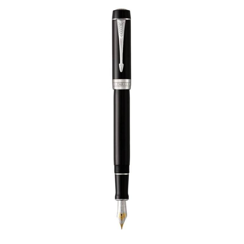 Parker Duofold Classic stylo-plume Système de remplissage cartouche Noir, Platine 1 pièce(s)