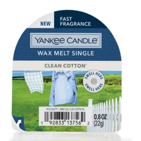 Yankee Candle Clean Cotton Wax 22g Fresh And Clean Scent