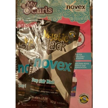 Novex My Curls 4 Film Star Shampoo & Mystical Black Mask Enhance 10g Each 0.3 Ounces