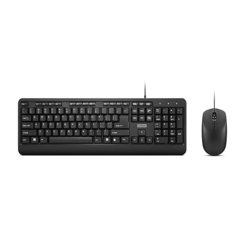 Lenovo 160 clavier Souris incluse maison/bureau USB Anglais américain Noir