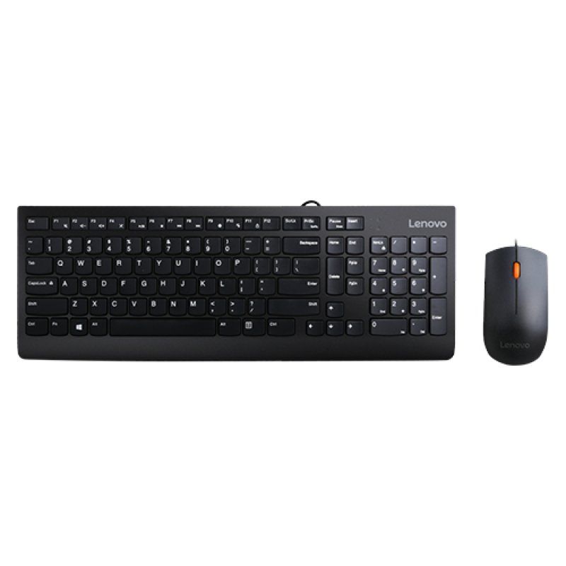 Lenovo 300 clavier Souris incluse Universel USB QWERTY Anglais américain Noir
