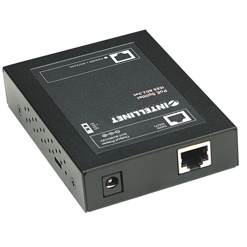 Intellinet 560443 séparateur voix-données Connexion Ethernet, supportant l'alimentation via ce port (PoE) Noir
