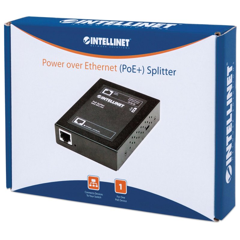 Intellinet Power over Ethernet (PoE ) Splitter IEEE802.3at 5 7.5 9 or 12 V DC output voltage
