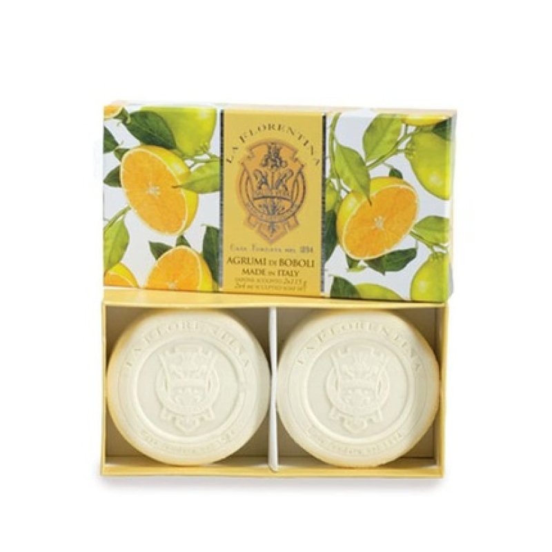 La Florentina Sculpted Italian Soap Set Boboli Citrus