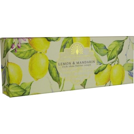 The English Soap Company Triple Gift Boxed Hand Soaps Lemon and Mandarin - Pack of 3