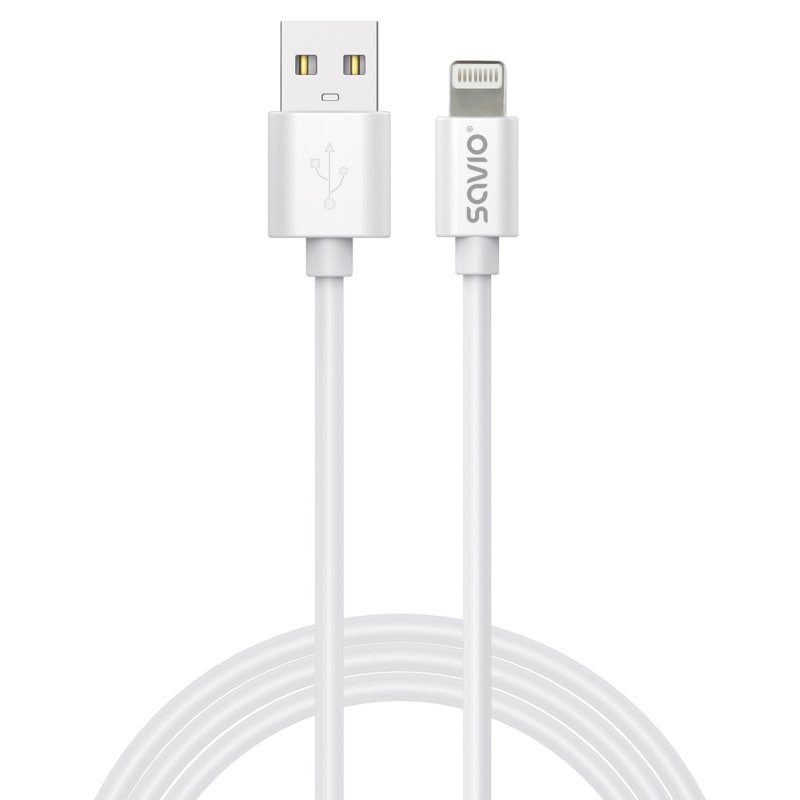 Savio Cl-193 câble USB USB 2.0 2 m USB A USB C/Lightning Blanc