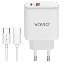 Savio LA-13 chargeur d'appareils mobiles Universel Blanc Secteur Charge rapide Intérieure
