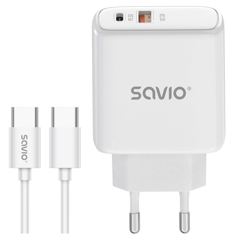 Savio LA-13 chargeur d'appareils mobiles Universel Blanc Secteur Charge rapide Intérieure