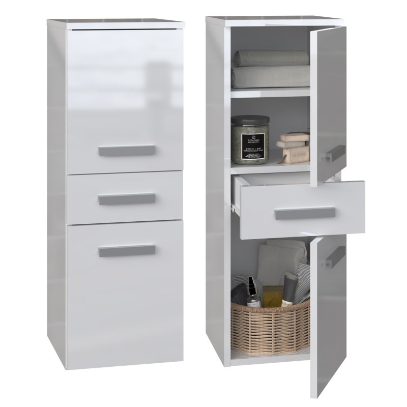 Topeshop NEL V DDS BIEL POŁ bathroom storage cabinet White