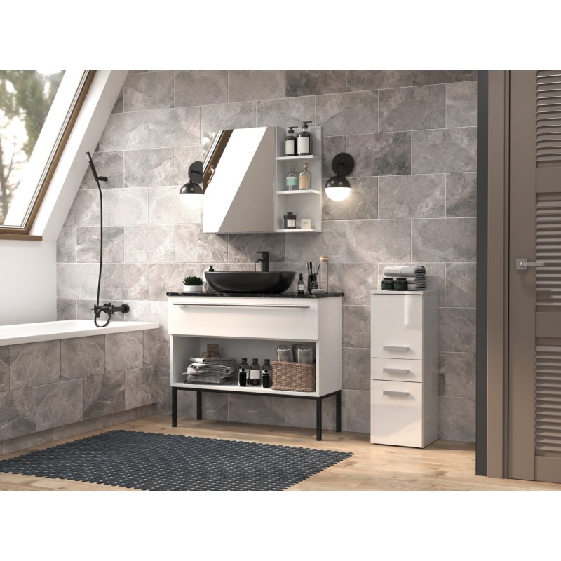 Topeshop NEL V DDS BIEL POŁ armoire de rangement de salle de bain Blanc