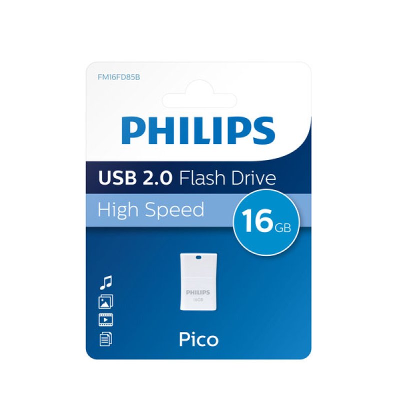 Philips FM16FD85B/00 lecteur USB flash 16 Go USB Type-A 2.0 Bleu, Blanc