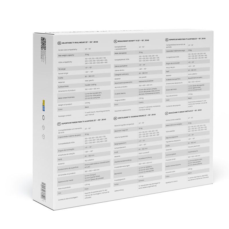 Savio UTV-03 support pour téléviseur 139,7 cm (55") Noir