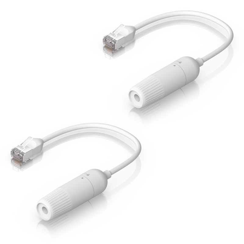 Easy Cable Verlängerungskabel Cat.6a F/UTP, 2er Pack (weiß, 15cm Kabel, wasserdichte Kappe)