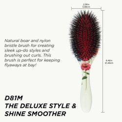 Denman Boar Bristle Hair Brush for Smoothing and Shine Enhancing