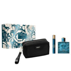 Set Versace Eros, Barbati, Eau de parfum 100 ml Eau de parfum 10 ml Geanta Cosmetice