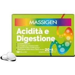 Massigen Acidity and Indigestion Chewable Tablets with Digestive Enzymes 24 Tablets