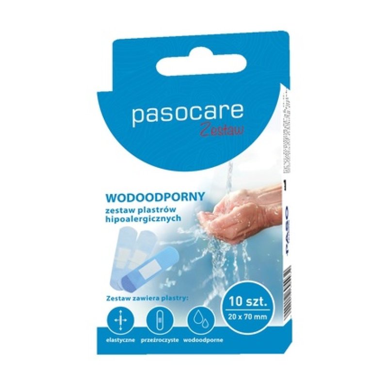 Pasocare Waterproof Plasters Plus 19x72mm 10 Pieces Long Expiry Date