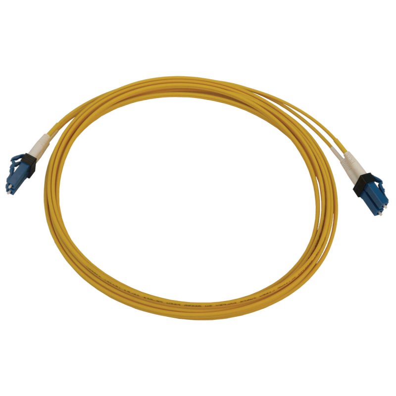 Tripp Lite N370X-03M 400G Duplex Singlemode 9/125 OS2 Switchable Fiber Optic Cable (LC/UPC M/M), LSZH, Yellow, 3 m (9.8