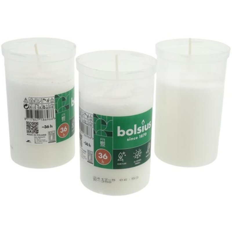 Bolsius Memorial Candle Burns 3 Days Without Lid White