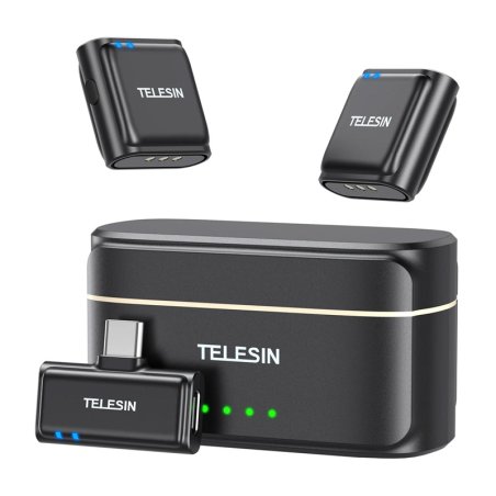 TELESIN wireless tie microphone powerbank for phones (USB-C)