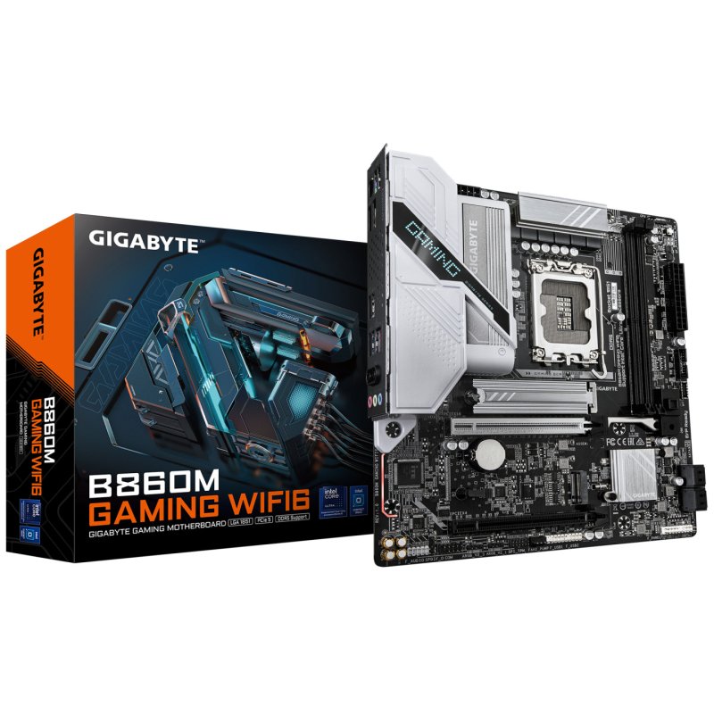 GIGABYTE B860M GAMING WIFI6 Motherboard - Intel Core Ultra Series CPUs, 8 1 2 Phases VRM, up to 9066MHz DDR5, 1xPCIe