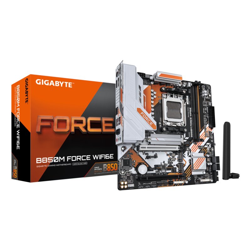GIGABYTE B850M FORCE WIFI6E Carte Mère – Compatible avec les processeurs AMD Ryzen série 9000, VRM numérique 8 2 2