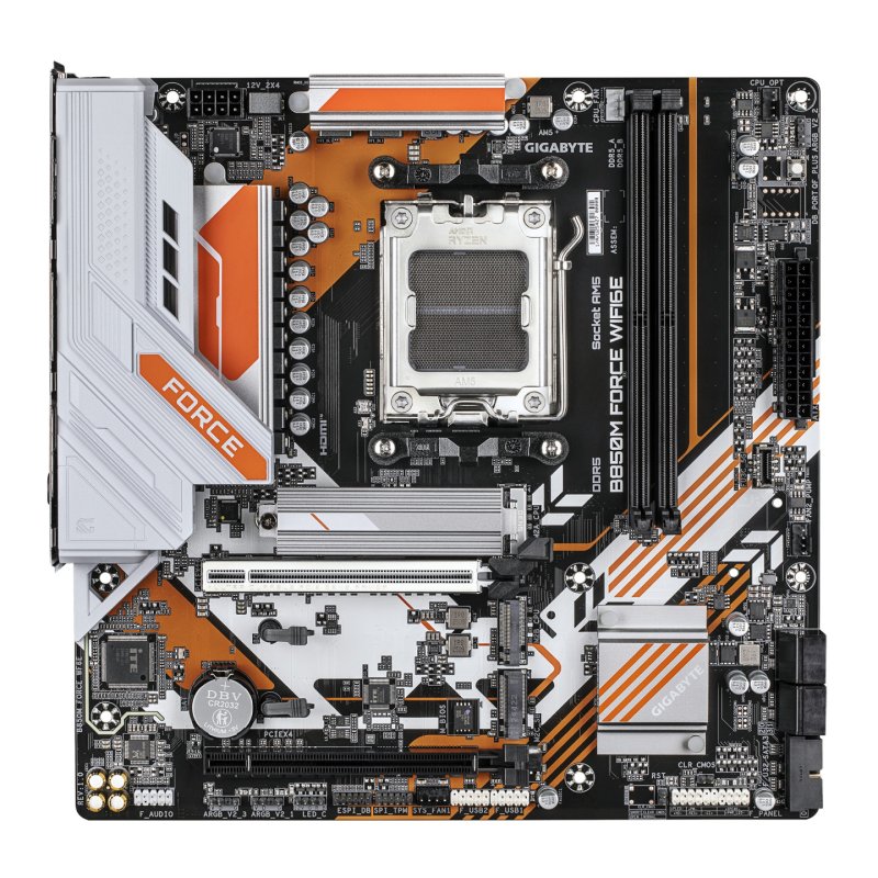 GIGABYTE B850M FORCE WIFI6E Carte Mère – Compatible avec les processeurs AMD Ryzen série 9000, VRM numérique 8 2 2