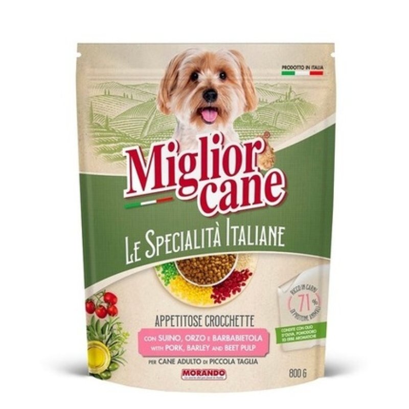 Migliorcane Adult Croquettes Pork Barley and Beet Dry Food for Dogs 800g