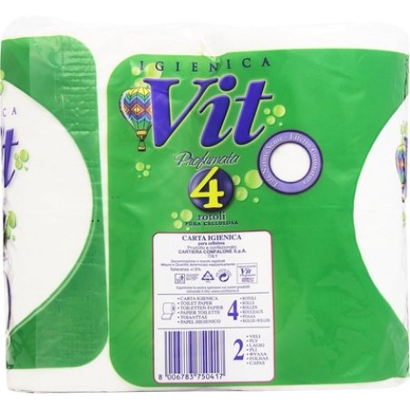 Vit Scented Pure Cellulose 2 Ply Toilet Paper - Pack of 4 Rolls