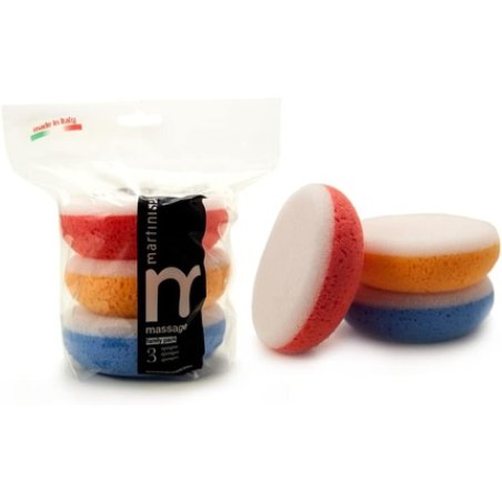 Martinispa Massage Color Round Sponge Family Pack 3 Pieces