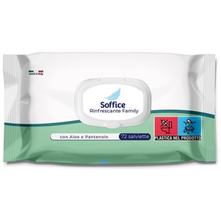 Soffice Milleusi Family Refreshing Wipes with Lid 72 Wipes - 370g