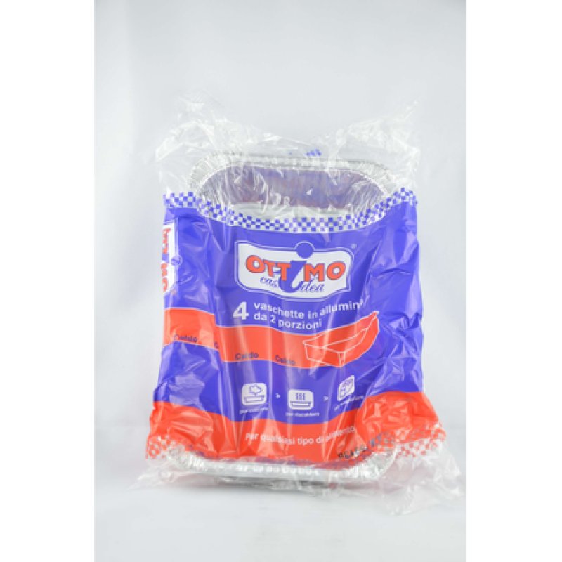 Excellent Aluminum Trays No Lid 2 Serving - Pack of 4