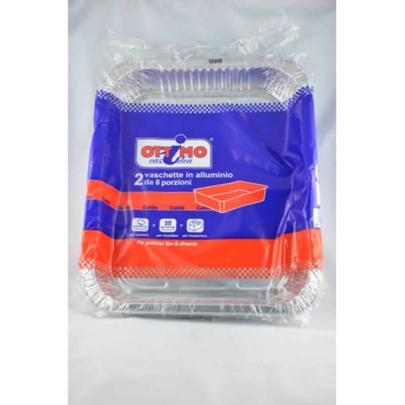 Excellent 8 Serving Aluminum Trays No Lid - Pack of 2