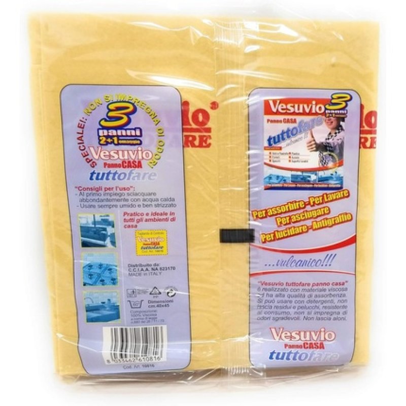 Vesuvio Tuttofare Fantastic Cleaning Cloths from Italia - Pack of 3