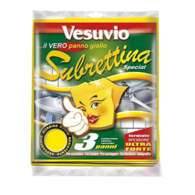 Vesuvius Yellow Multipurpose Cloth - Pack of 3