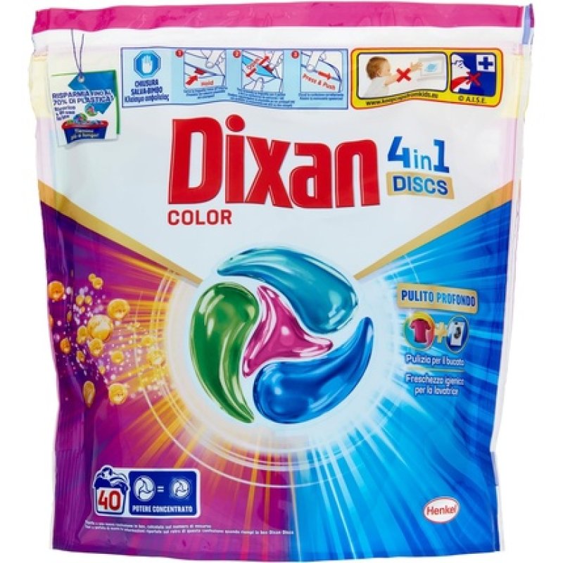 Dixan Discs 4in1 Color Washing Machine Detergent 40 Washes