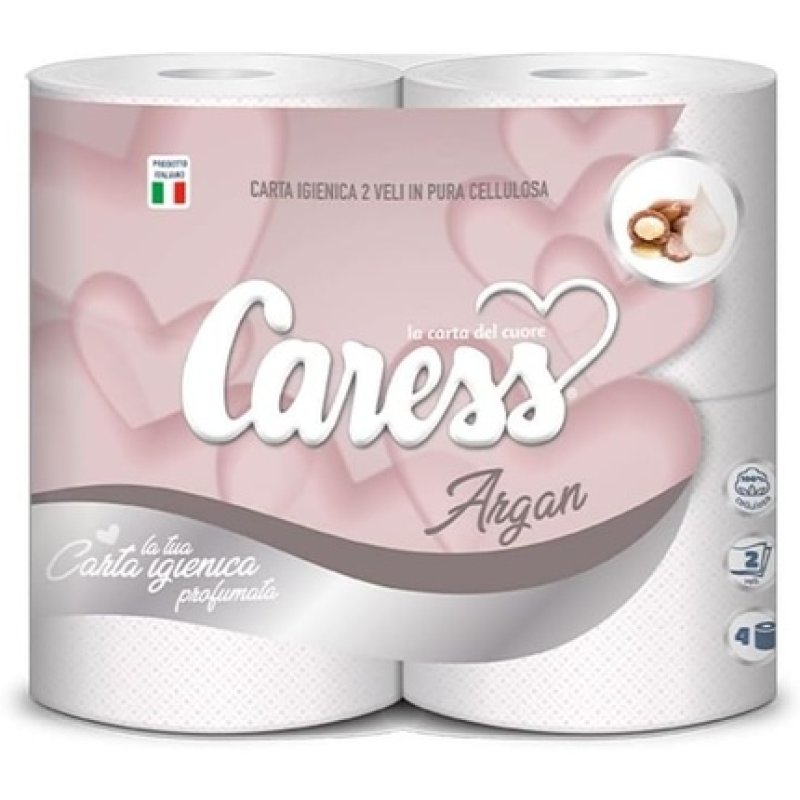 Caress Soft Double-Ply Pure Tissue Toilet Paper 4 Rolls