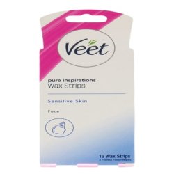 Veet Pure Inspirations Face Wax Strips For Sensitive Skin - 16 Strips