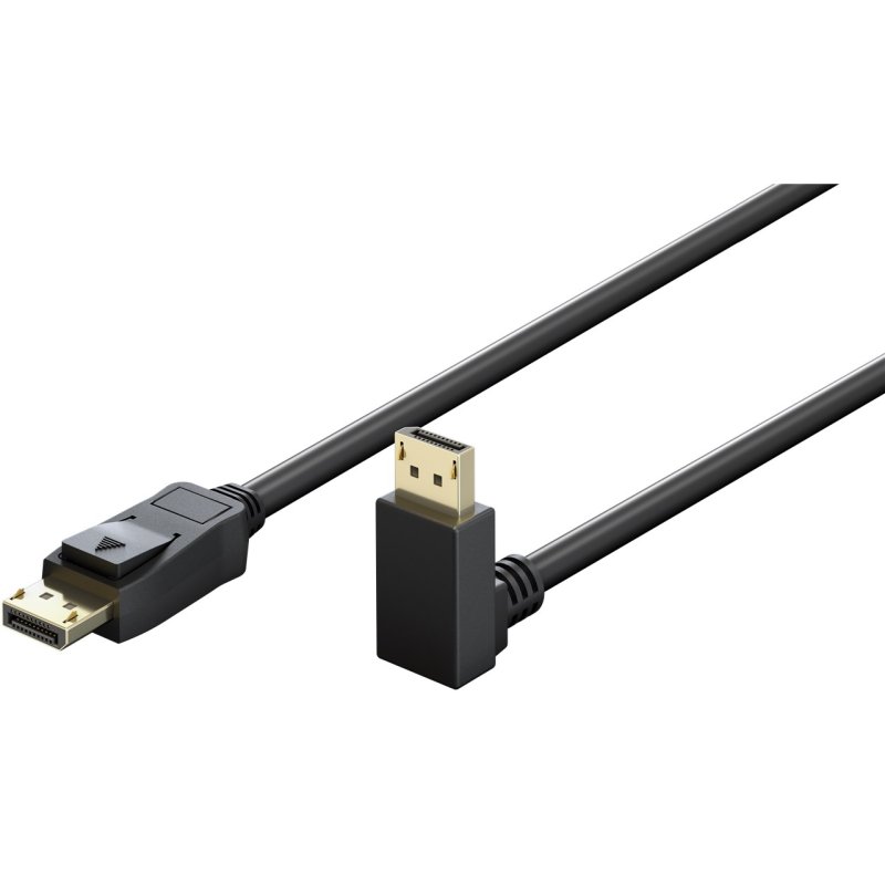 Kabel DisplayPort Stecker 90° DisplayPort Stecker, 8K / 144Hz (schwarz, 3 Meter, 1 Stecker 90° abgewinkelt, 54