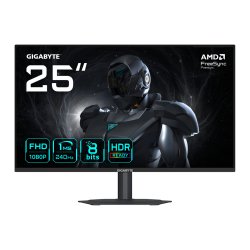 GIGABYTE G25F2A Moniteur de Jeu 25" FHD - 1920 x 1080, 240Hz, 1ms, 300 cd/m², Display HDR 10, HDMI 2.0, DisplayPort 1.4