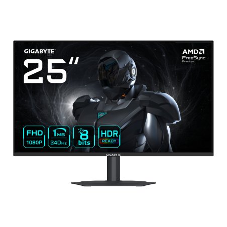 GIGABYTE G25F2A Moniteur de Jeu 25" FHD - 1920 x 1080, 240Hz, 1ms, 300 cd/m², Display HDR 10, HDMI 2.0, DisplayPort 1.4