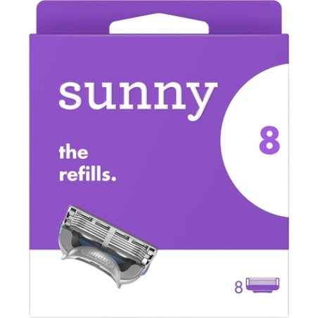 Sunny Women's Razor Blades Pack of 8 Refills with Lubricated Strip 100% Recyclable