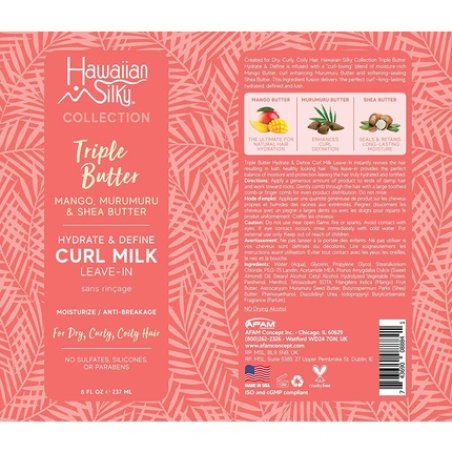 Hawaiian Silky Mango and Murumuru Butter Leave-In Curl Milk 8 fl oz - Triple Butter Collection