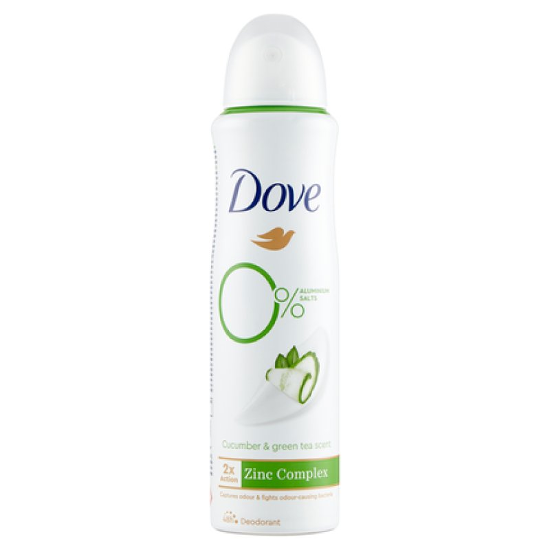 Dove 0% Aluminium Salts Cucumber & Green Tea Scent Deodorant - 150 Ml