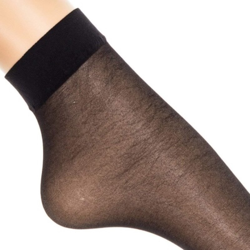Vignoni 20 Denier Ankle Elastic Stockings Furbetto - Black for Women