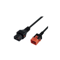 Power extension cord with dual locking system Black- 2m