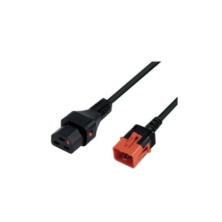 Power extension cord with dual locking system Black- 2m